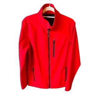 SwissTech S/CH (34-36) Red Softshell Jacket 100% Polyester Zippered Pockets
